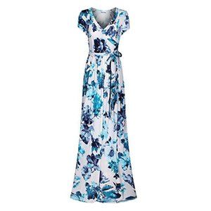 White/Blue Floral Maxi